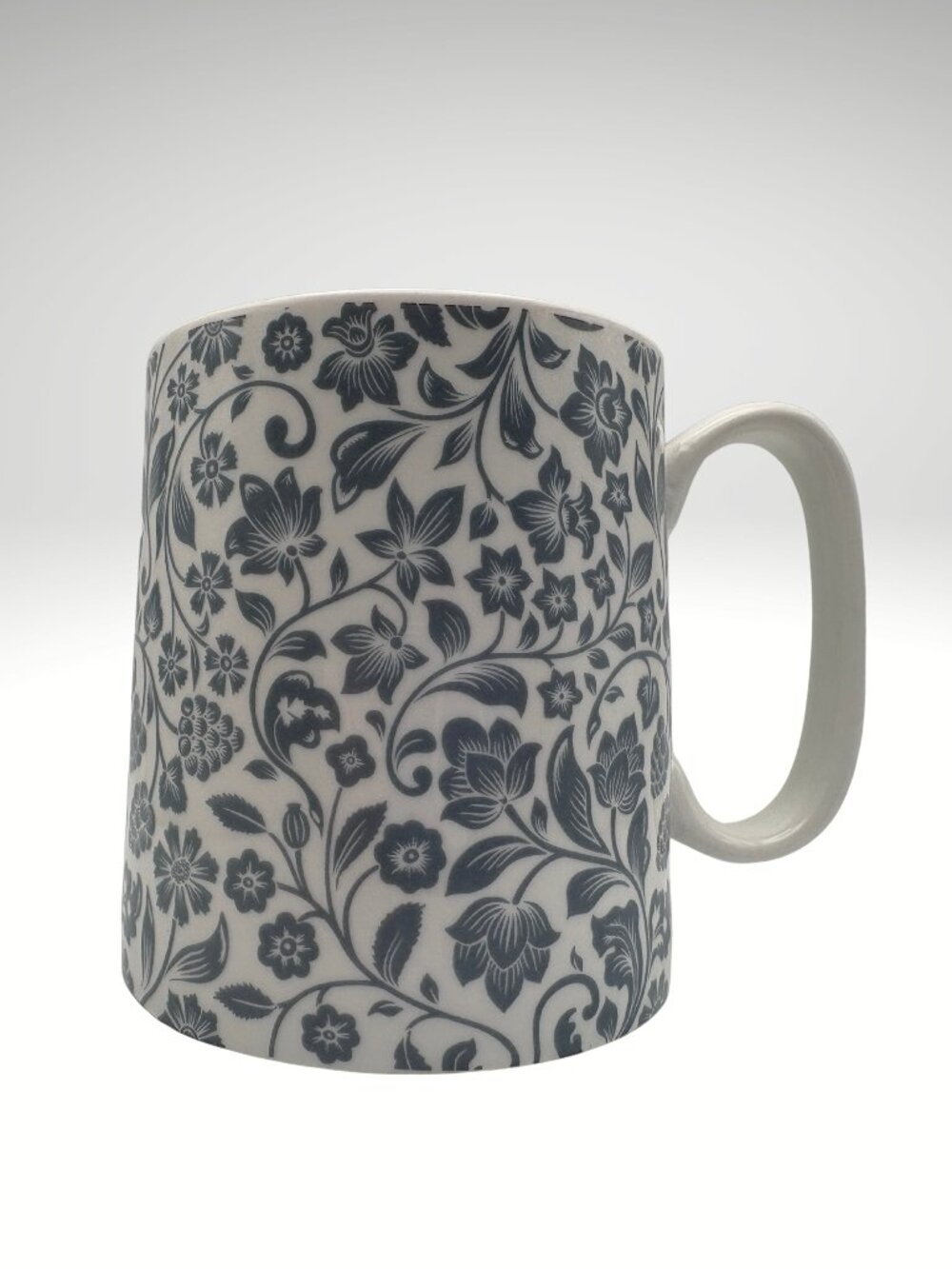 FRAÎCHE English Country Blue Grey Floral Porcelain Coffee Mug (SKU:016MG)